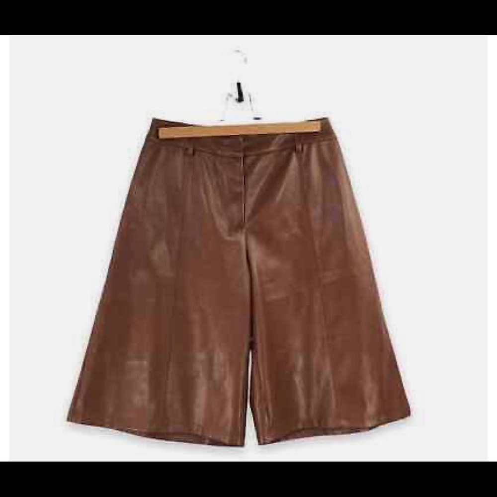 Anthropologie brown vegan leather gauchos
